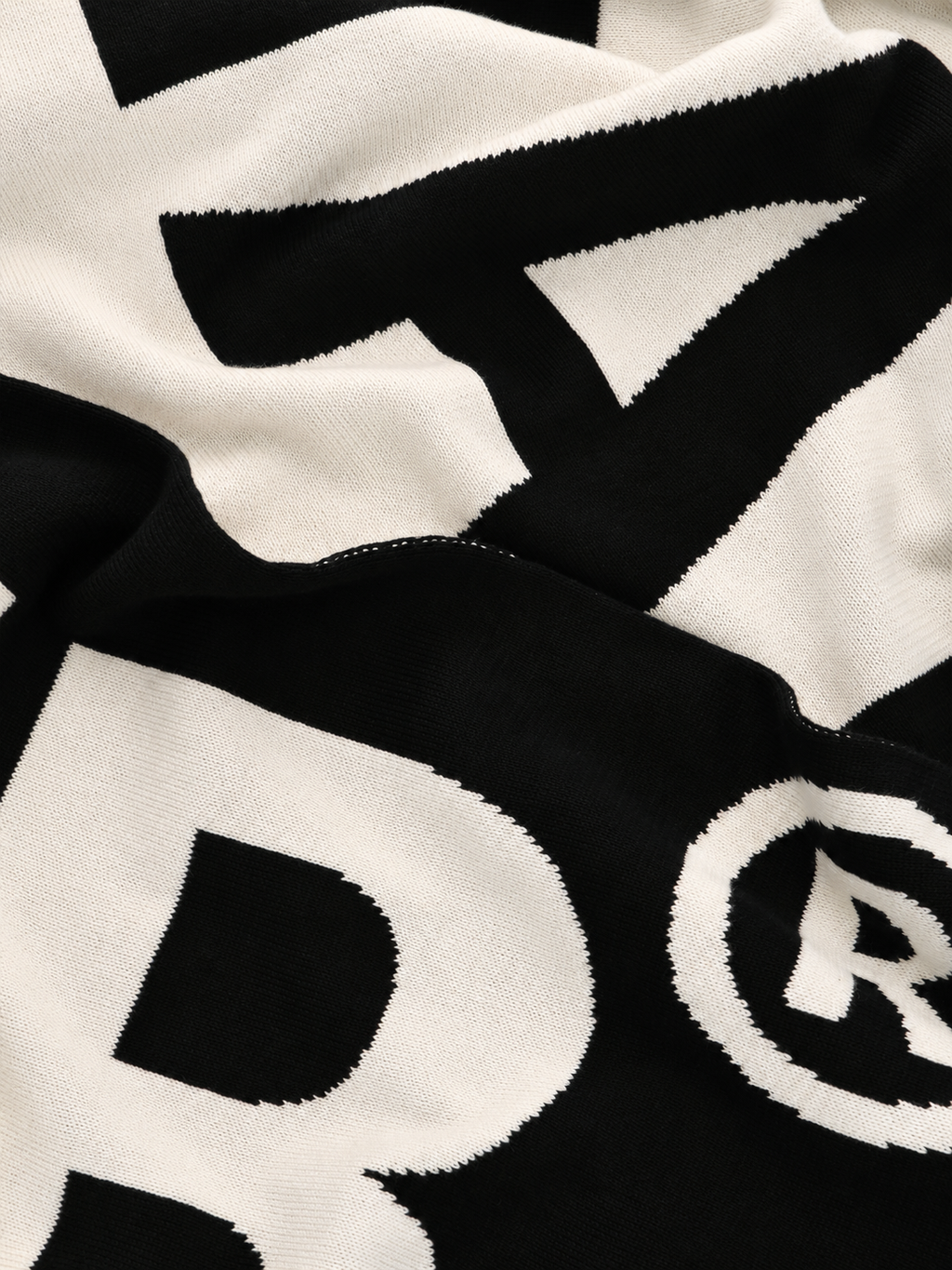 Jacquard Logo Scarf Black by Art. Department, logo detail