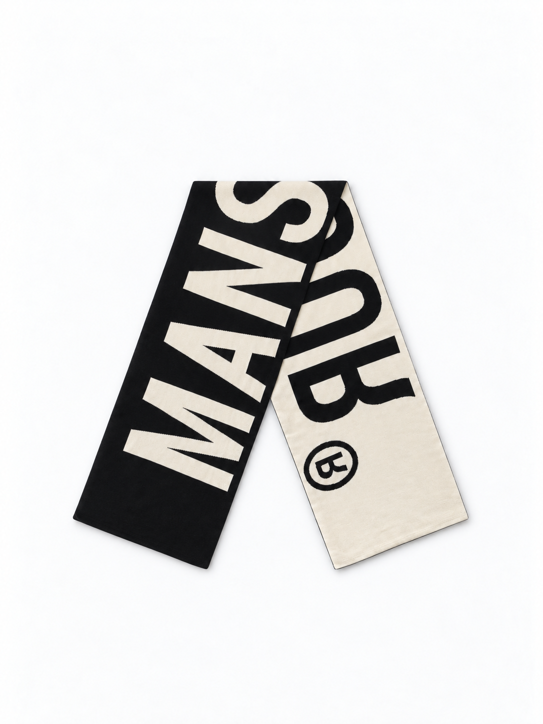Jacquard Logo Scarf Black by Art. Department, folded