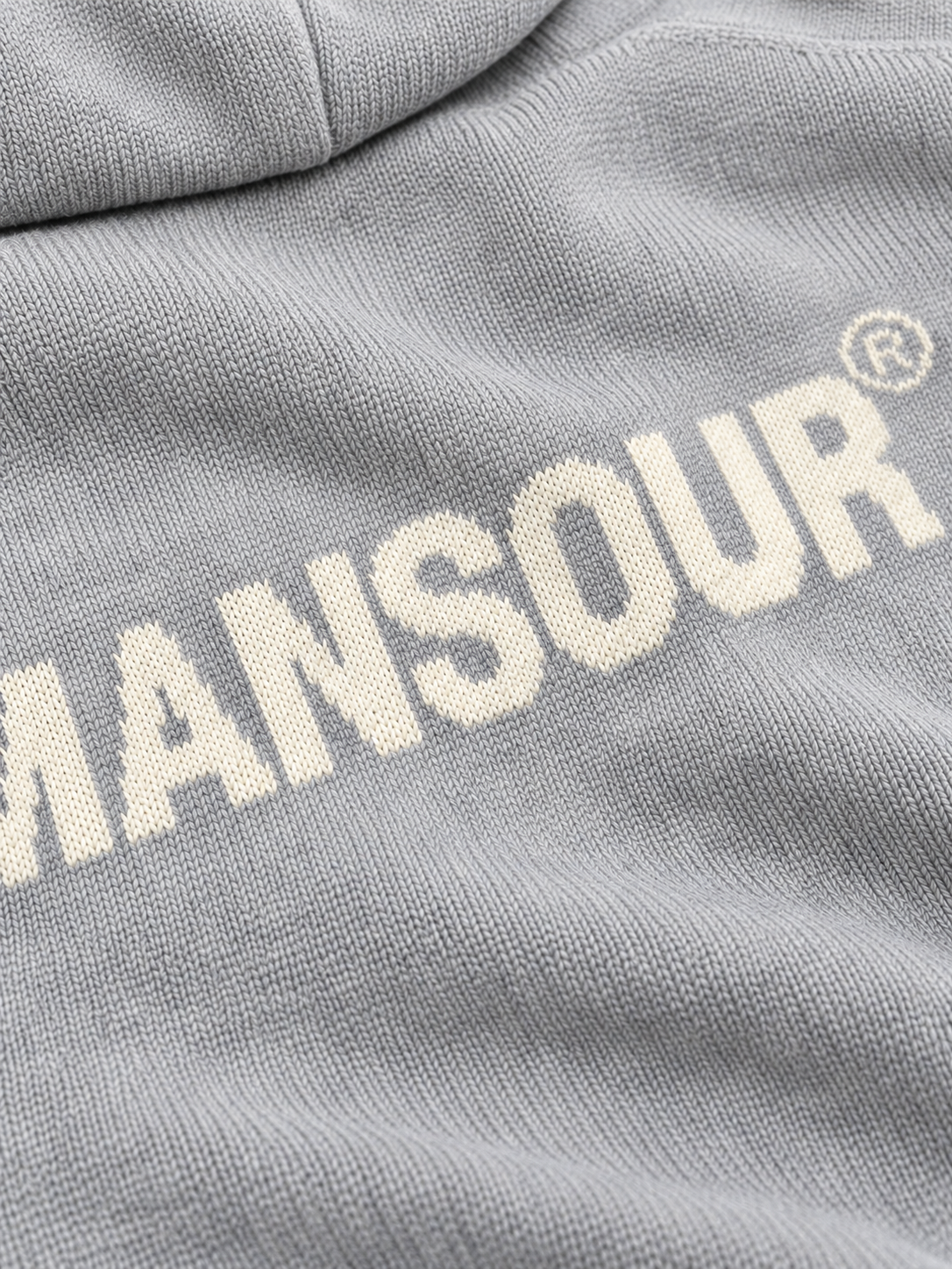 Knitted Logo Hoodie Grey von Art. Department, Detail des Logos