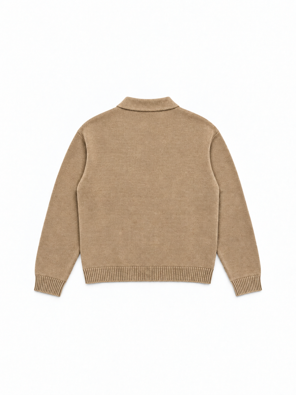 Knitted Longsleeve Polo Brown van Art. Department, achterkant