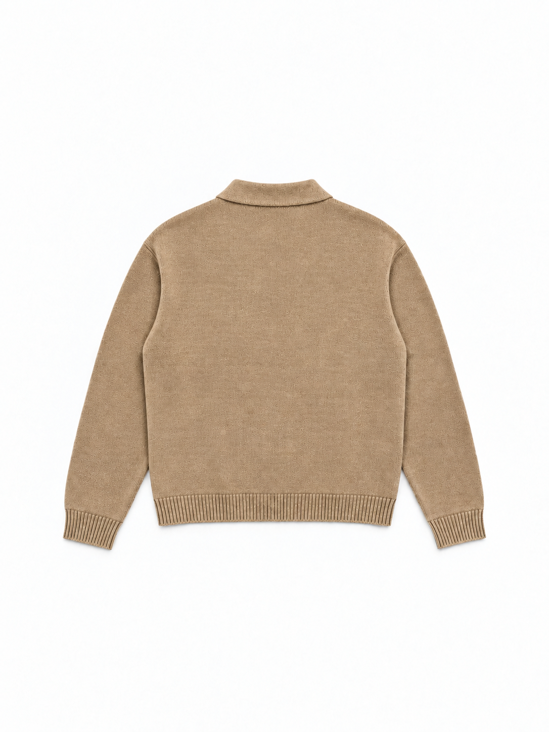 Knitted Longsleeve Polo Brown von Art. Department, Rückseite