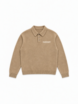 Knitted Longsleeve Polo Brown