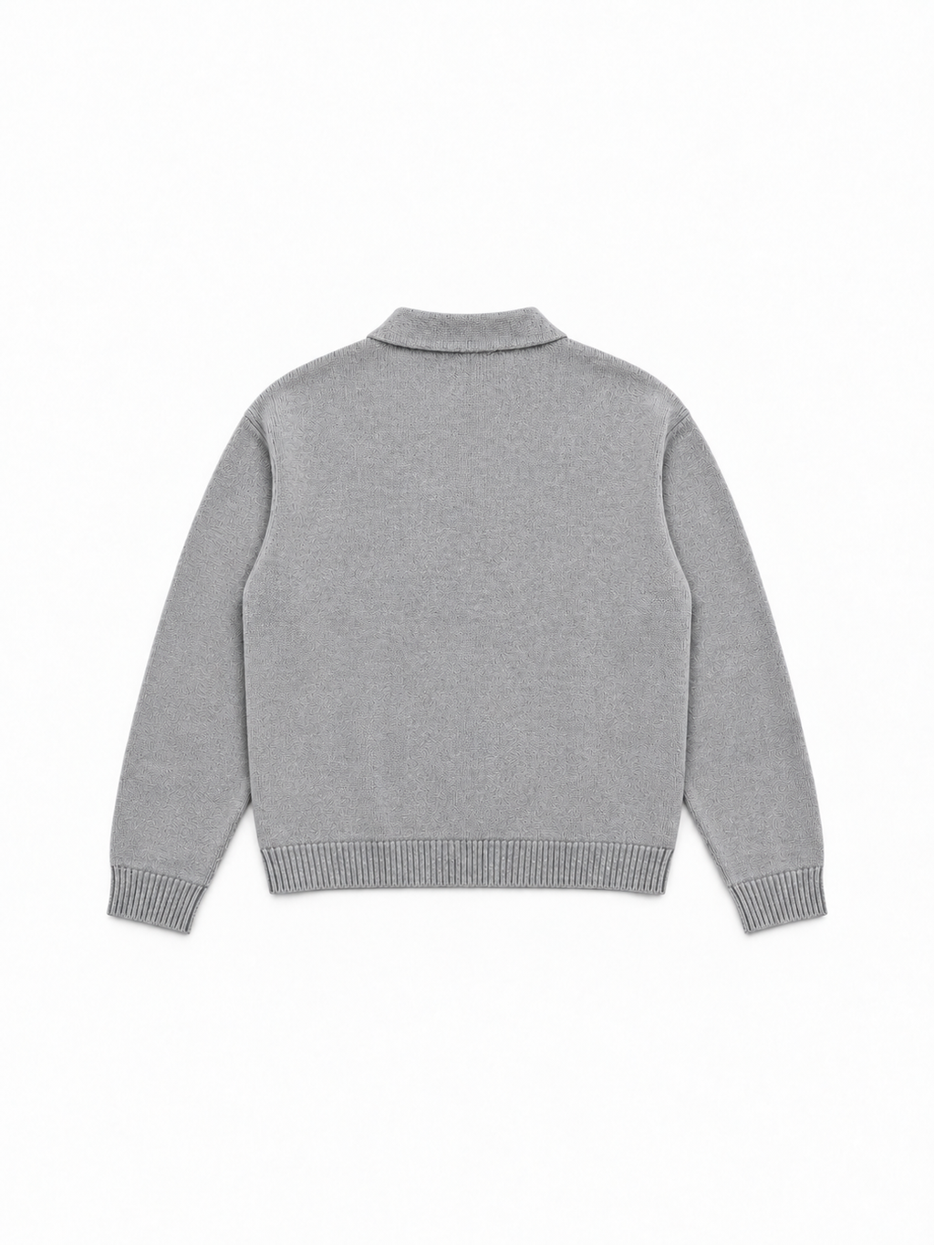 Knitted Longsleeve Polo Grey von Art. Department, Rückseite