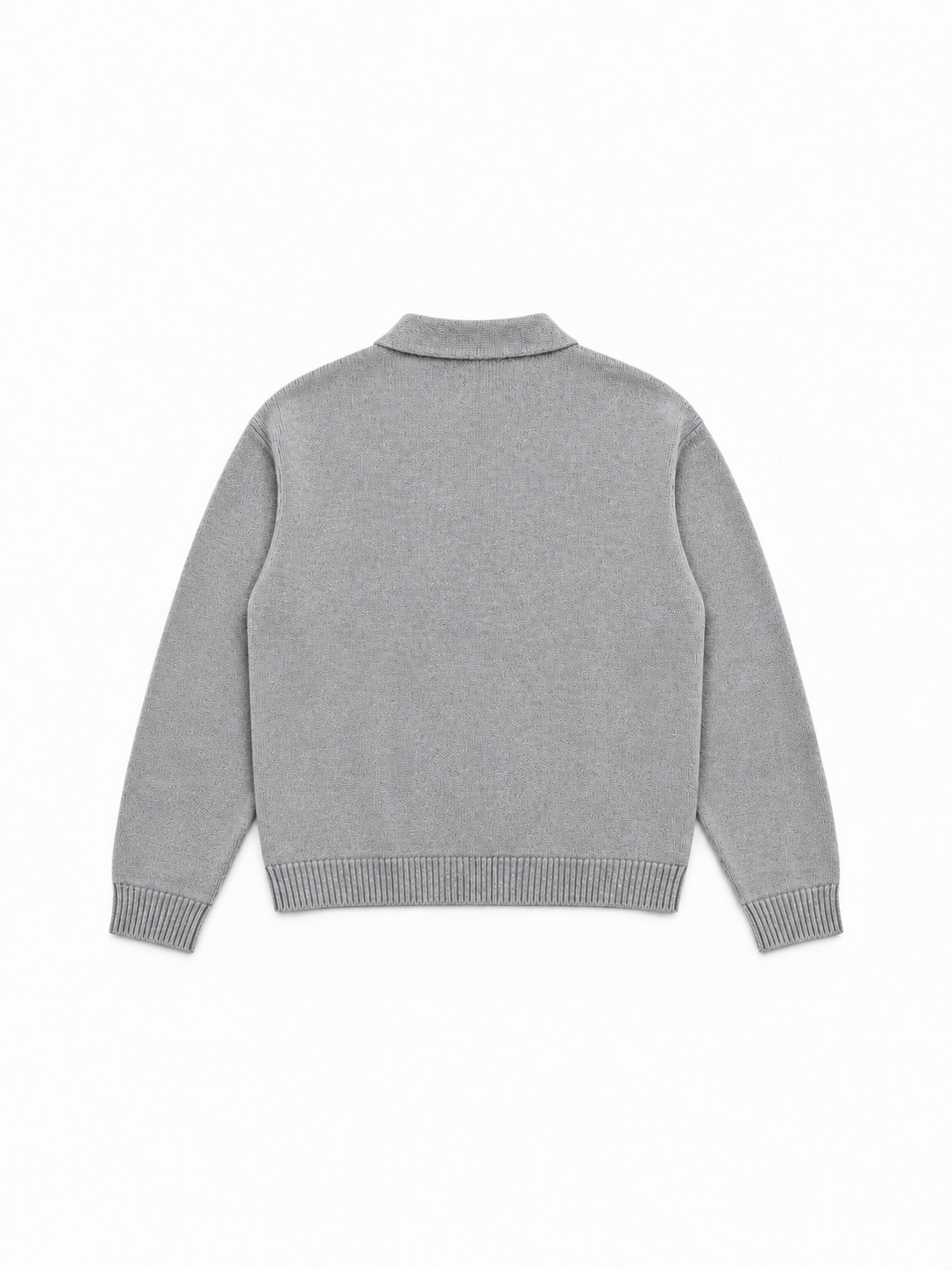 Knitted Longsleeve Polo Grey von Art. Department, Rückseite