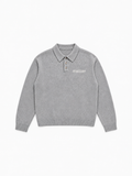 Knitted Longsleeve Polo Grey van Art. Department, voorkant