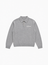 Knitted Longsleeve Polo Grey