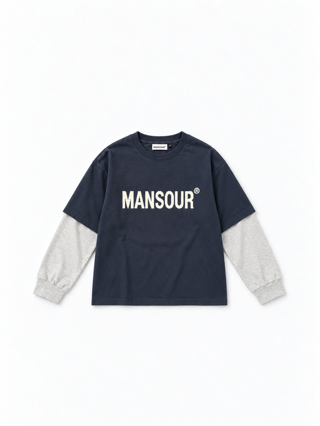 Layered Longsleeve Navy/Grey von Art. Department, Vorderseite