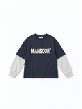 Layered Longsleeve Navy/Grey von Art. Department, Vorderseite