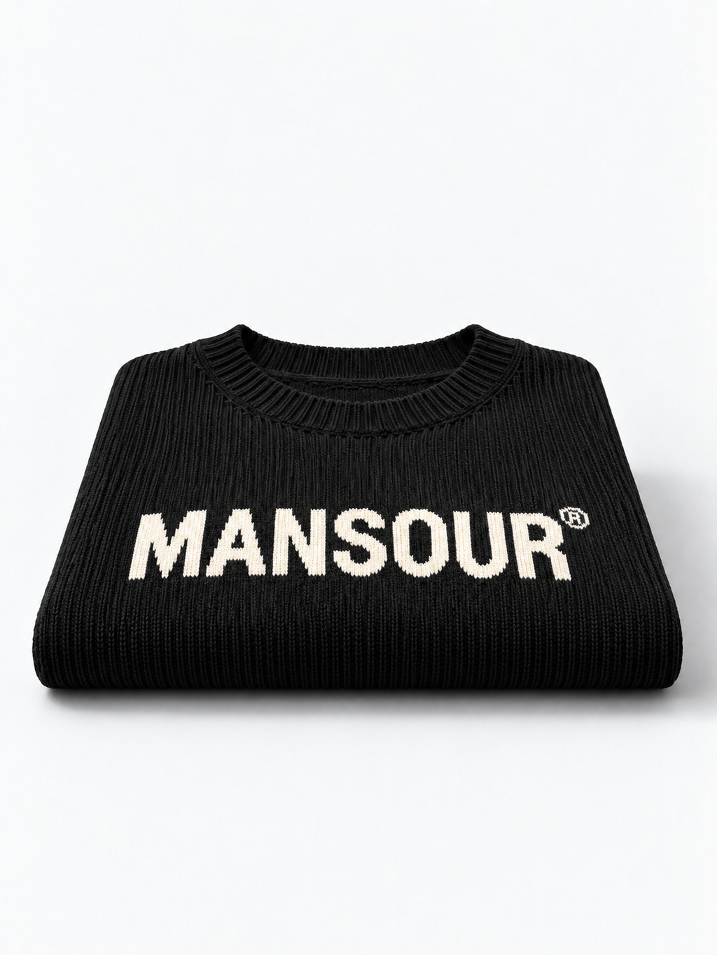Ribbed Logo Sweater Black d'Art. Department, plié