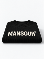 Ribbed Logo Sweater Black