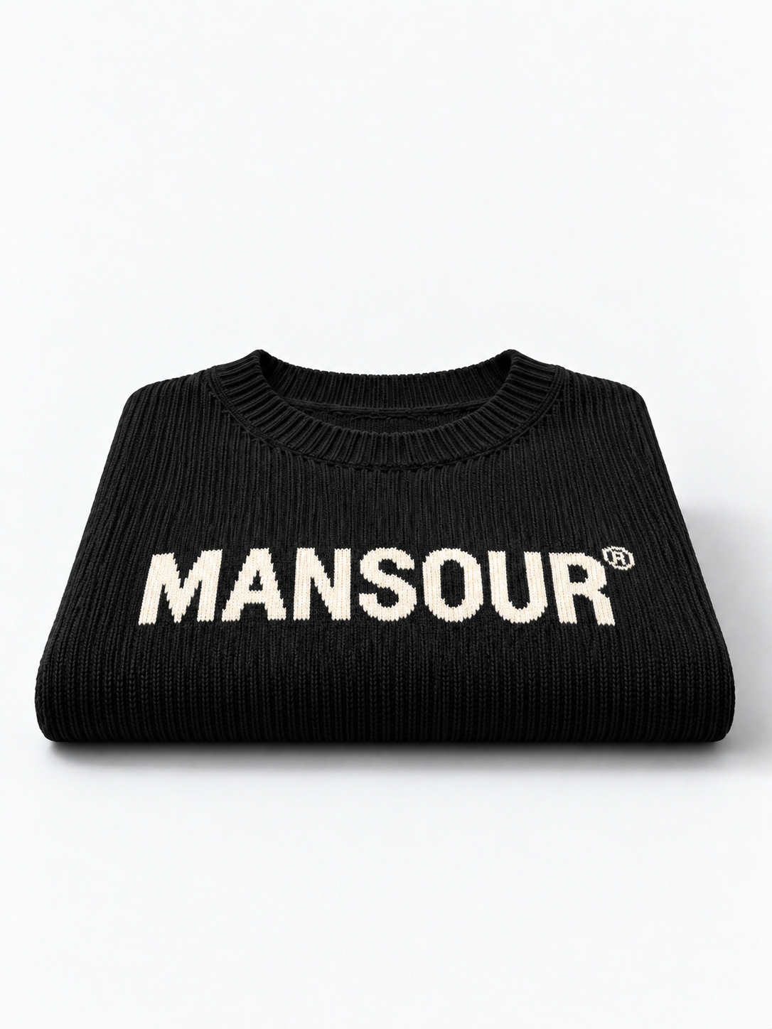 Ribbed Logo Sweater Black d'Art. Department, plié