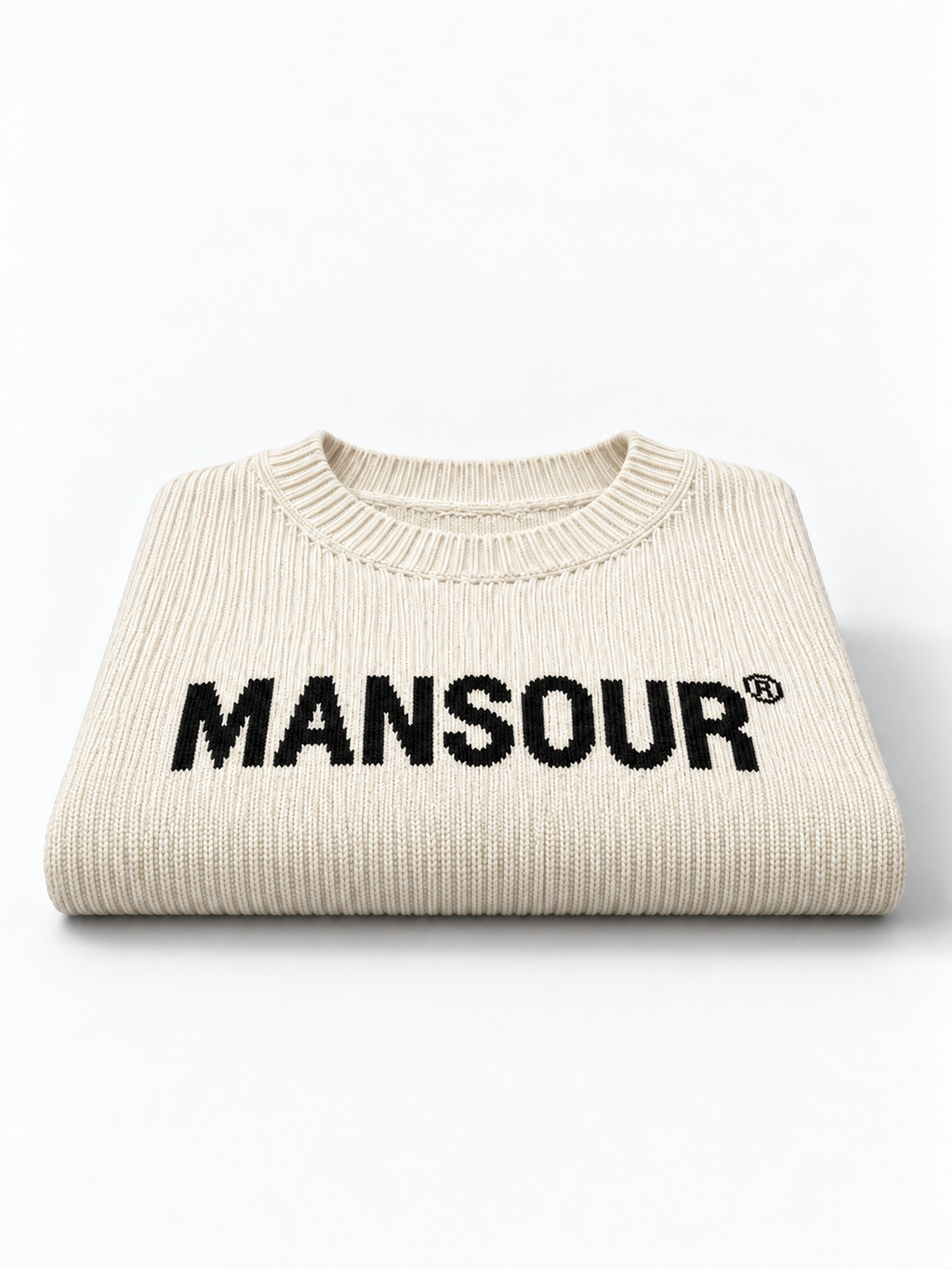 Ribbed Logo Sweater Off White von Art. Department, gefaltet