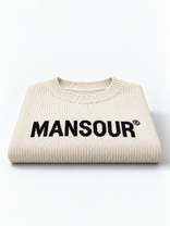Ribbed Logo Sweater Off White