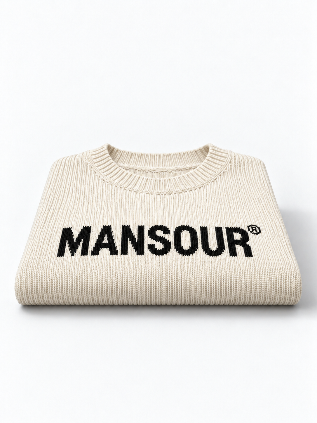 Ribbed Logo Sweater Off White von Art. Department, gefaltet