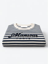 Striped Script Longsleeve Navy