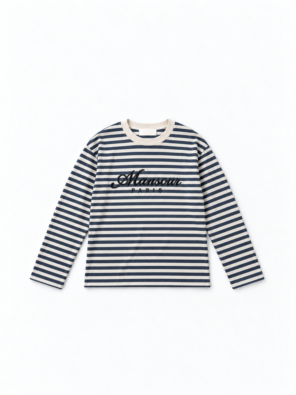 Striped Script Longsleeve Navy d'Art. Department, vue de face