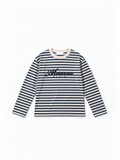 Striped Script Longsleeve Navy d'Art. Department, vue de face