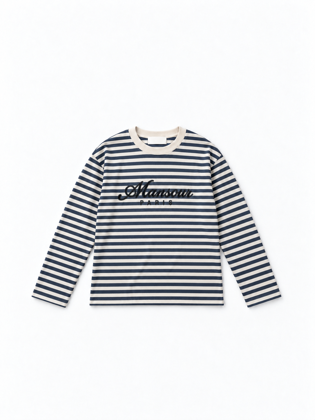 Striped Script Longsleeve Navy by Art. Department, front