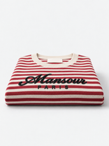 Striped Script Longsleeve Red