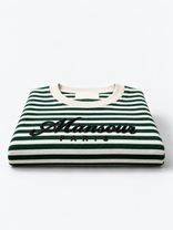 Striped Script T-shirt Green