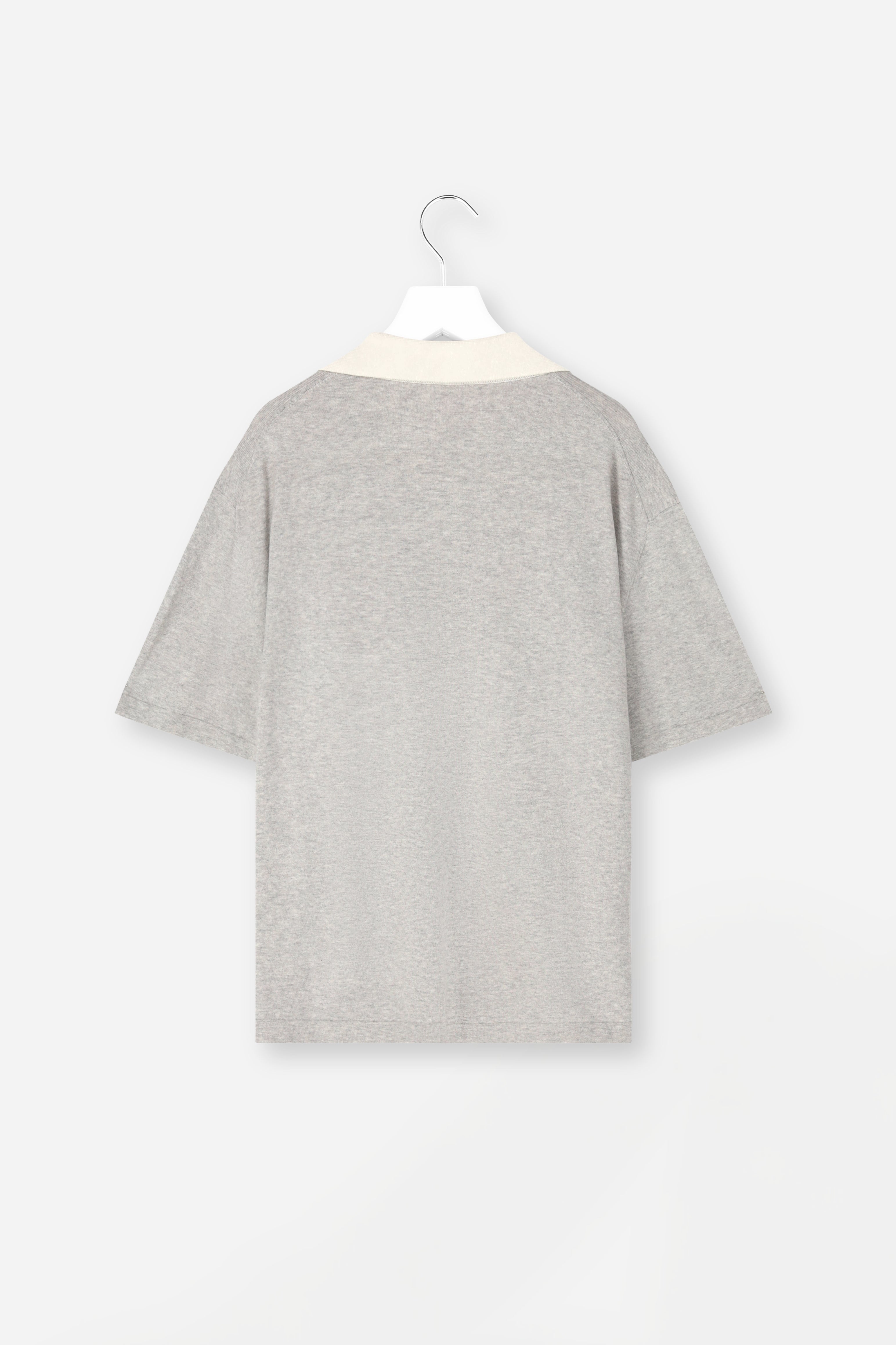 Jacquard Knitted Polo Grey
