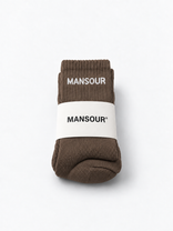 Mansour Logo Socks Brown