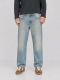 Mansour Vintage Brown Washed Regular Fit Jeans in heavyweight 400gsm brown-green washed denim, regular straight fit