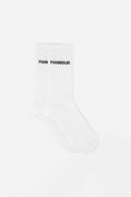Chaussettes mi-mollet Monogramme – Blanc