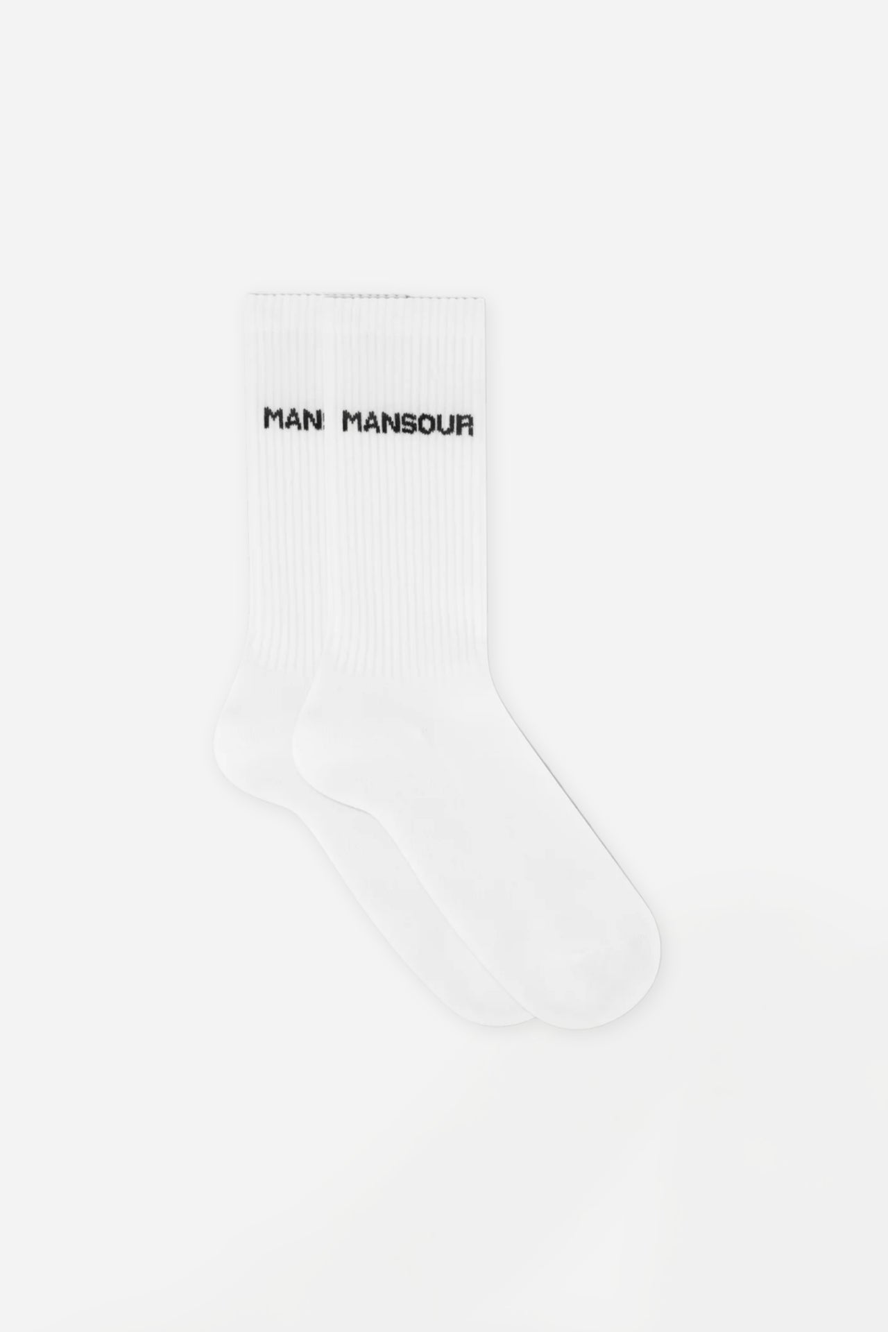 Monogram mid calf socks white
