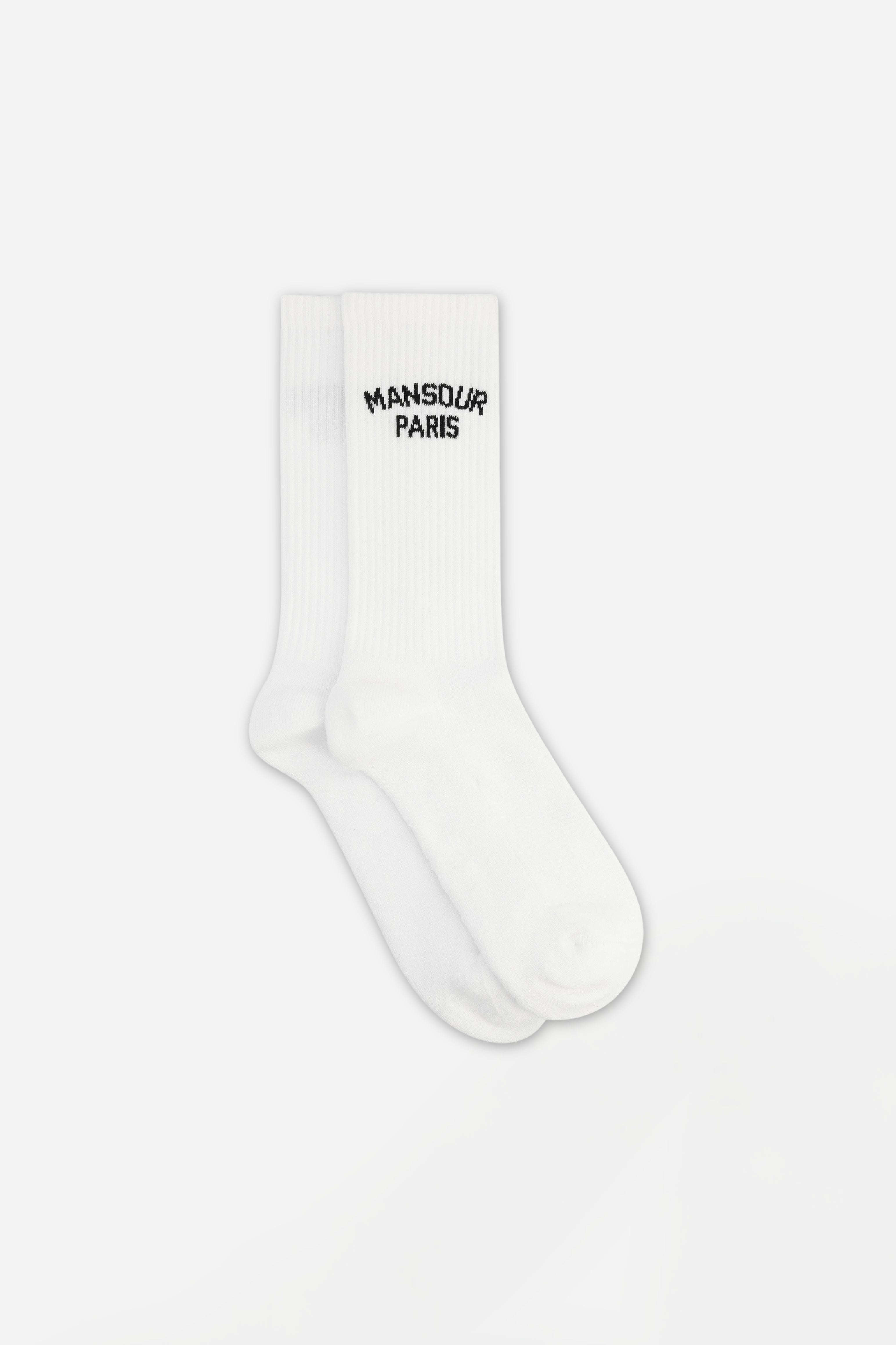 College mid calf socks white